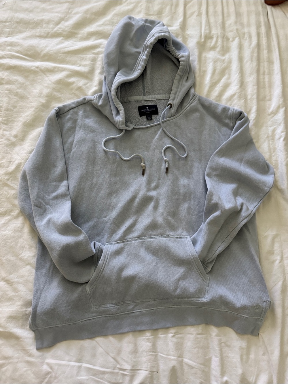 American Eagle Outfitters Pale Blue Hooded Pullover Sweatshirt
